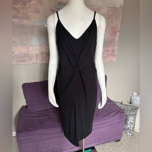 H&M Black Midi‎ Dress with Spaghetti Straps Size L